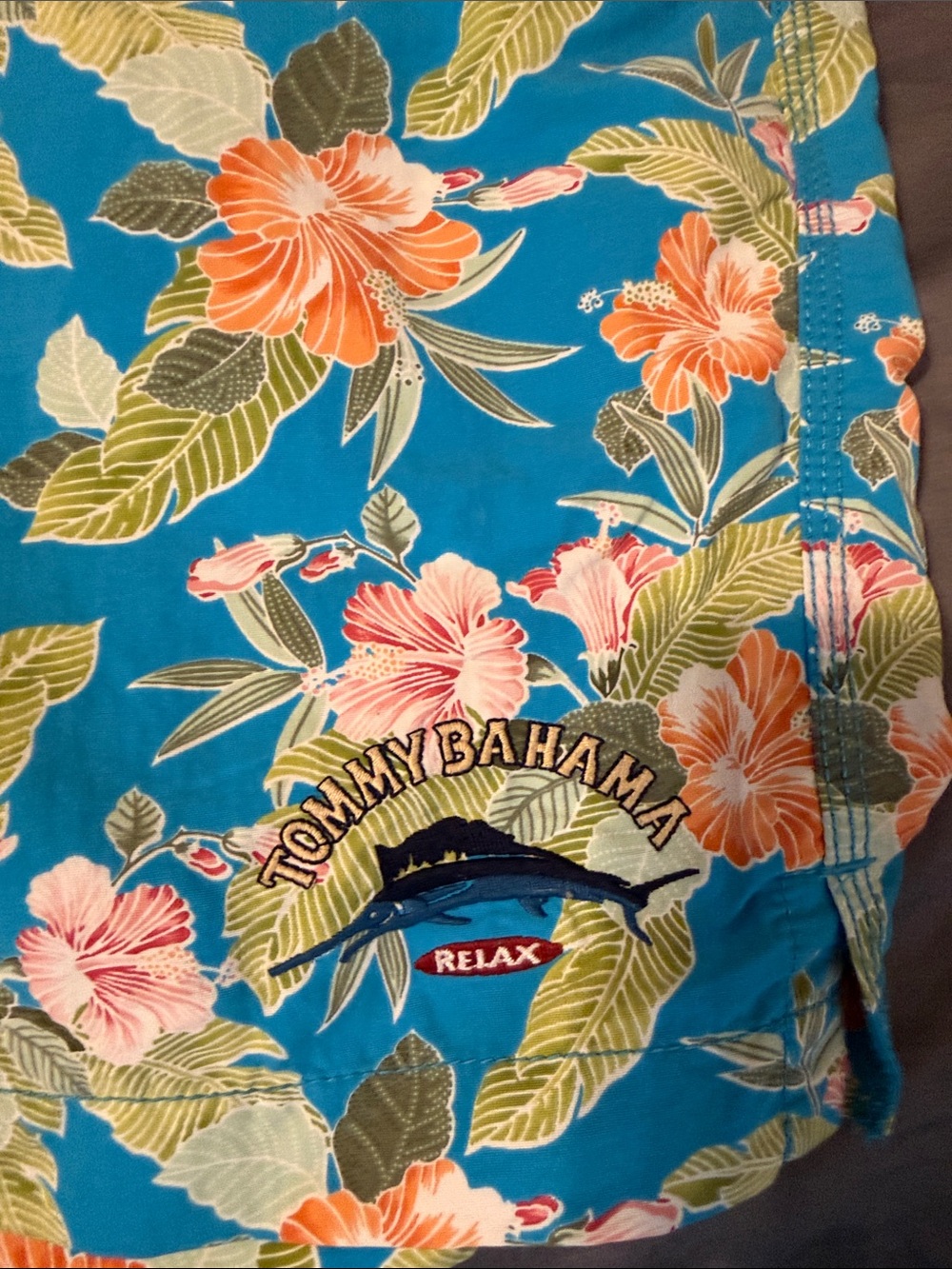 Tommy Bahama Men’s Blue Tropical Floral Swim Trunks